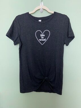 Life is Woof Women’s Black/White Heart  Graphic Tee
